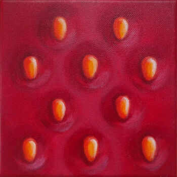 Painting titled "Strawberry" by Liatriz, Original Artwork, Acrylic Mounted on Wood Stretcher frame