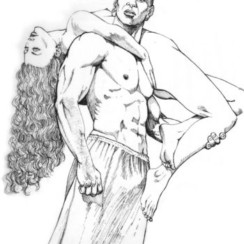 Disegno intitolato "La Conquistada" da El Rudy, Opera d'arte originale, Inchiostro