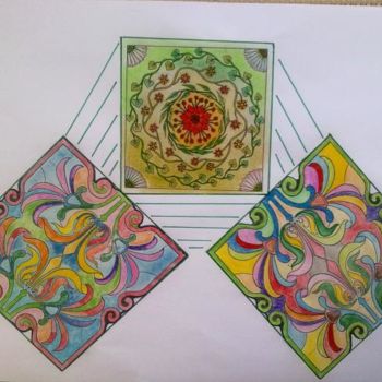 Schilderij getiteld "MANDALA" door Isabo Ladyhawke, Origineel Kunstwerk