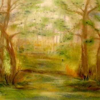 Painting titled "SOUS BOIS" by Isabo Ladyhawke, Original Artwork