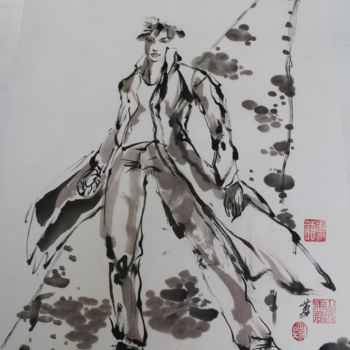 Painting titled "corto" by Li Chen, Original Artwork, Ink