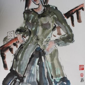 Painting titled "les escarpins" by Li Chen, Original Artwork, Ink