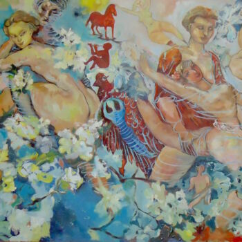 Schilderij getiteld "Mon rêve 1" door Li Chen, Origineel Kunstwerk, Olie