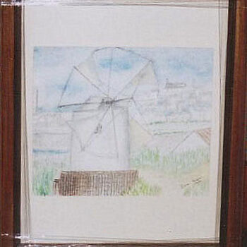 Pintura intitulada "Moinho de vento" por Licínia Portugal, Obras de arte originais