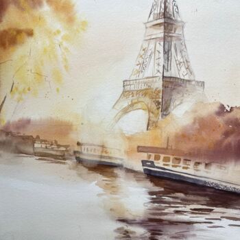 "Paris" başlıklı Tablo Lida Khomyakova (Artelida) tarafından, Orijinal sanat, Suluboya