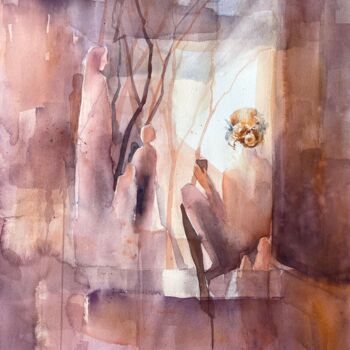 Pintura intitulada "Сalmness" por Lida Khomyakova (Artelida), Obras de arte originais, Aquarela