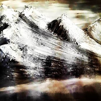 Pintura titulada "Ночные горы" por Artem Gatsenko, Obra de arte original, Acrílico Montado en Bastidor de camilla de madera