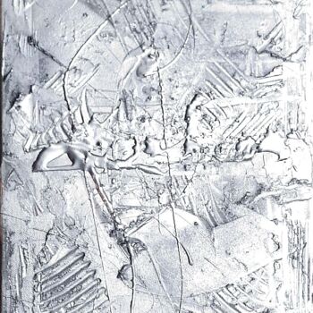 Pittura intitolato "Abstract argenté" da Lidevi, Opera d'arte originale, Spray
