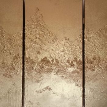 Pittura intitolato "Dorée Nature" da Lidevi, Opera d'arte originale, Spray Montato su Telaio per barella in legno