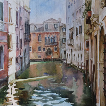 Peinture intitulée "Venedig-1" par Lidia Epshtein, Œuvre d'art originale, Aquarelle