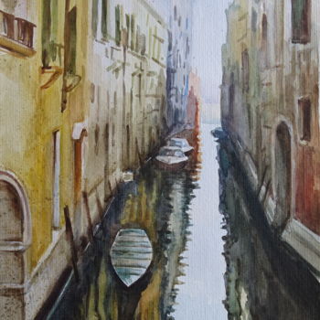 Peinture intitulée "Venice-3" par Lidia Epshtein, Œuvre d'art originale, Aquarelle