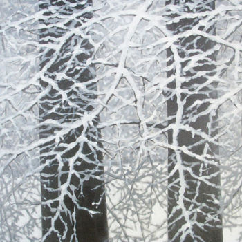 Painting titled "Winter1" by Lidia Epshtein, Original Artwork, Acrylic