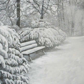 Painting titled "winter-3" by Lidia Epshtein, Original Artwork, Acrylic