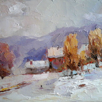 Painting titled "Fine dell'autunno" by Lidia Tchoumakova, Original Artwork, Oil