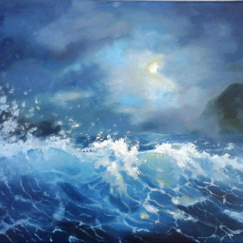 Pittura intitolato "Studio del mare" da Lidia Tchoumakova, Opera d'arte originale, Olio