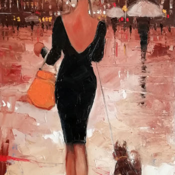 Pittura intitolato "Una pioggia leggera" da Lidia Tchoumakova, Opera d'arte originale, Olio