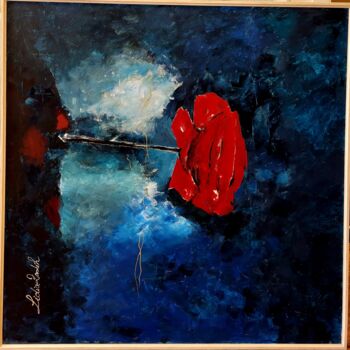 Painting titled "RED ROSE" by Lidia Zadeh Petrescu, Original Artwork, Acrylic