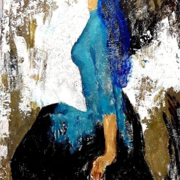 Peinture intitulée "BLUE HAIR" par Lidia Zadeh Petrescu, Œuvre d'art originale, Acrylique