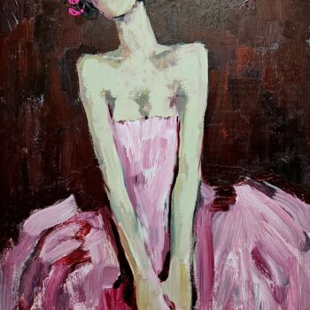 Painting titled "PINK BALLERINA" by Lidia Zadeh Petrescu, Original Artwork, Acrylic