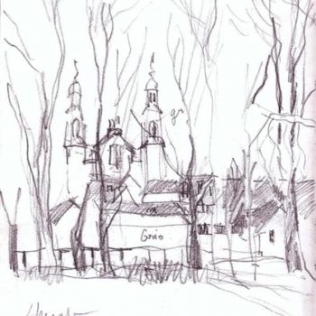 Dessin intitulée "Sorel en hiver" par Lyria, Œuvre d'art originale