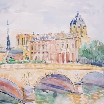 Schilderij getiteld "Paris I" door Lyria, Origineel Kunstwerk