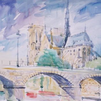 Pintura intitulada "Paris III" por Lyria, Obras de arte originais