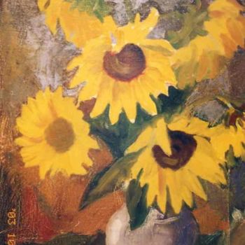 Painting titled "Tournesol2" by Lyria, Original Artwork, Oil