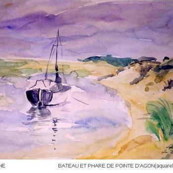 Картина под названием "La pointe d'Agon, l…" - Lyria, Подлинное произведение искусства, Масло