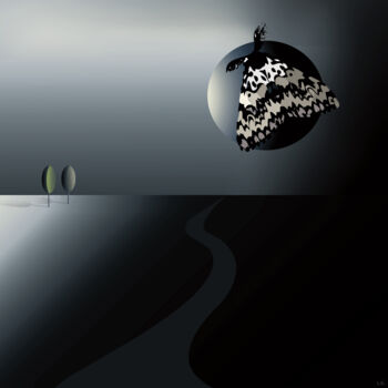 Arts numériques intitulée "The eclipse" par Lidia Gajek, Œuvre d'art originale, Travail numérique 2D