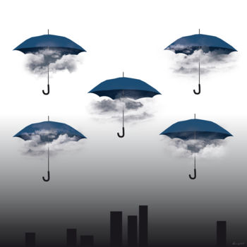 Artes digitais intitulada "The meta-umbrellas…" por Lidia Gajek, Obras de arte originais, Trabalho Digital 2D