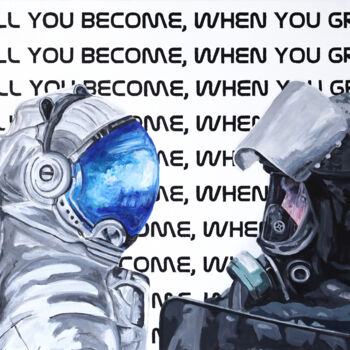 Schilderij getiteld "Kim zostaniesz gdy…" door Lidia Gajek, Origineel Kunstwerk, Acryl
