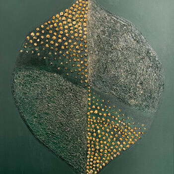 Peinture intitulée "Magnolia Leaf" par Lidiia Isakova, Œuvre d'art originale, Acrylique Monté sur Châssis en bois