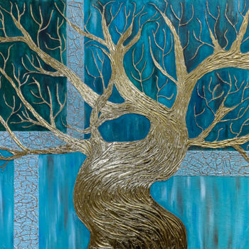 Peinture intitulée "The Tree of Wealth" par Lidiia Isakova, Œuvre d'art originale, Acrylique Monté sur Châssis en bois