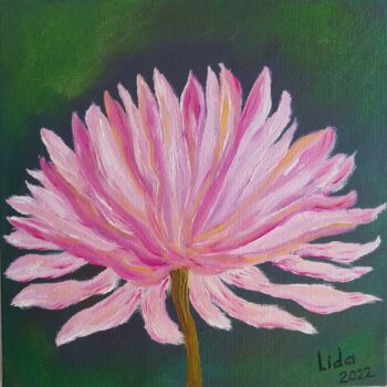 Pintura intitulada "big pink flowerbig…" por Lidiia Sazonova, Obras de arte originais, Óleo