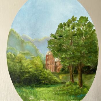 Painting titled "Manor in the forest…" by Lidiia Sazonova, Original Artwork, Oil
