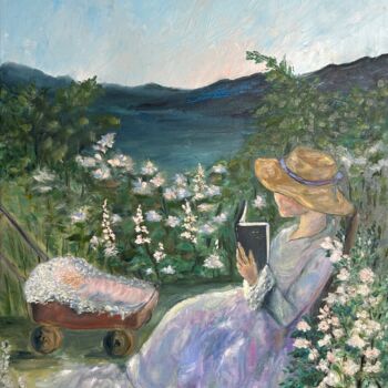 Malarstwo zatytułowany „mom's vacation” autorstwa Lidiia Sazonova, Oryginalna praca, Olej