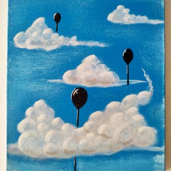 Painting titled "Nuages" by Lilixxx, Original Artwork, Acrylic