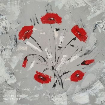 Painting titled "Mon coquelicot" by Lilixxx, Original Artwork, Acrylic