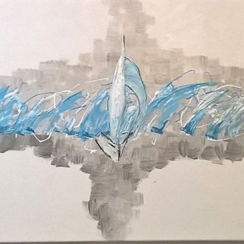 Painting titled "Voiles bleues." by Lilixxx, Original Artwork, Acrylic