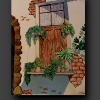 Painting titled "Балкон" by Marina Liessner, Original Artwork