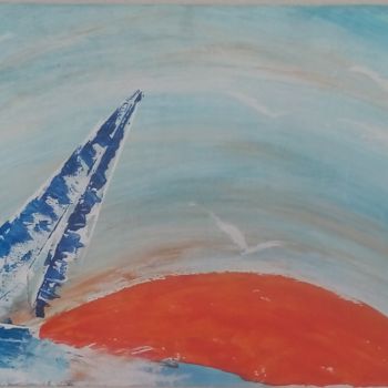 Painting titled "Dreamboats blue ora…" by Ep, Original Artwork, Acrylic