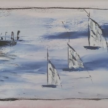 Painting titled "Dreamboats Black Bl…" by Ep, Original Artwork, Acrylic