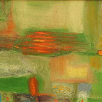 Pittura intitolato "green and red fields" da Joy Dorothea, Opera d'arte originale