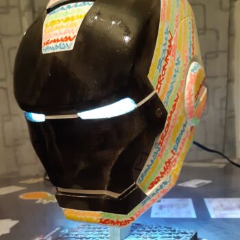 Sculpture intitulée "iron man STREET ART…" par Lightboarder, Œuvre d'art originale, Résine
