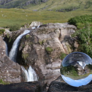 Photography titled "Waterfall Bubble" by Dominik Olp, Original Artwork, Non Manipulated Photography