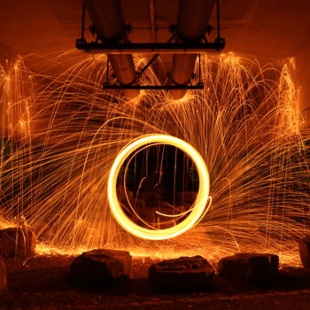 Photography titled "Fire Gate" by Dominik Olp, Original Artwork, Non Manipulated Photography