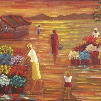 绘画 标题为“mercado das flores 2” 由L.Spinelli, 原创艺术品