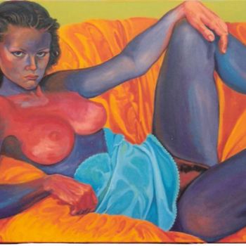 「"FEMME CALÉ DANS UN…」というタイトルの絵画 L Lignanによって, オリジナルのアートワーク, オイル