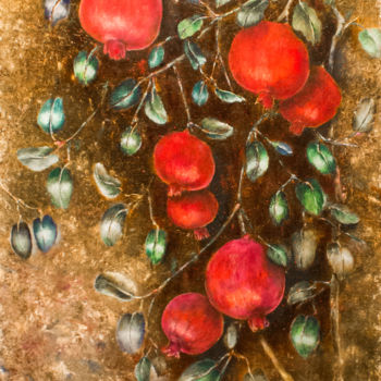 Pintura intitulada "Гранатовый цвет" por Liliya Gorskaya, Obras de arte originais, Óleo