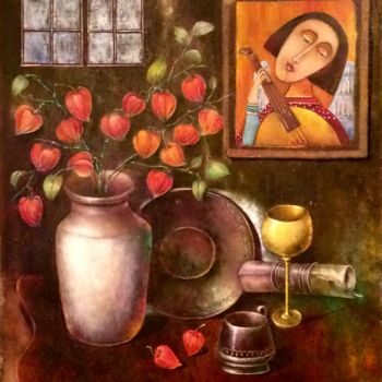 Картина под названием "Армянская вишня" - Liliya Gorskaya, Подлинное произведение искусства, Масло